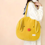 Girl Ellipse Corduroy Tote Bags Zipper Female Soft Shoulder Bag Cotton Hemp