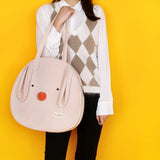 Girl Ellipse Corduroy Tote Bags Zipper Female Soft Shoulder Bag Cotton Hemp