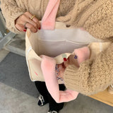 Cartoon Pattern Plush Handbag Women's Tote Bag