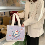 Cartoon Pattern Plush Handbag Women's Tote Bag