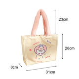 Cartoon Pattern Plush Handbag Women's Tote Bag