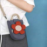 Girl's Small Flower Shoulder Bag Casual Tote Messenger Bag