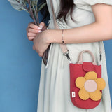 Girl's Small Flower Shoulder Bag Casual Tote Messenger Bag