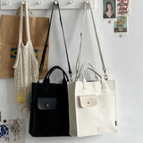 Canvas Crossbody Bag Shoulder Bag Student's Shopping Beach Travel