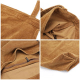 Corduroy Tote Shoulder Bag Retro Casual Solid Color Handbag