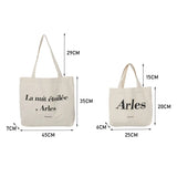 Casual Shoulder Bag Large Capacity Letter Printed Handbag Woman's Canvas Tote