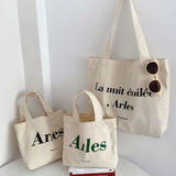 Casual Shoulder Bag Large Capacity Letter Printed Handbag Woman's Canvas Tote