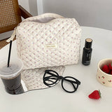 Floral Quilted Cotton Diaper Bag Large Capacity Young Girl Cosmetic Bags