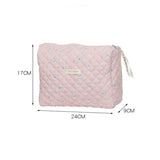 Floral Quilted Cotton Diaper Bag Large Capacity Young Girl Cosmetic Bags