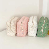 Floral Quilted Cotton Diaper Bag Large Capacity Young Girl Cosmetic Bags