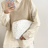 Floral Quilted Cotton Diaper Bag Large Capacity Young Girl Cosmetic Bags