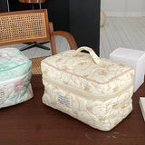Large Capacity Storage Box Quilted Cotton Beauty Cosmetic Bag