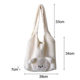 Ladies Winter Warm Lamb Wool Cotton Tote Bag Plush Shoulder Bags