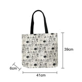 Large Canvas Bag Women's Shoulder Totes Female Embroidery Shopping Bag