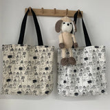 Large Canvas Bag Women's Shoulder Totes Female Embroidery Shopping Bag