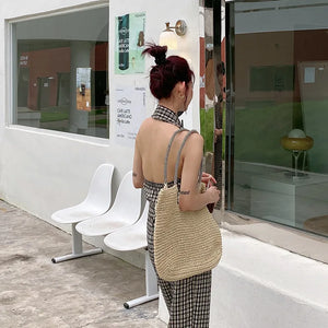 Straw Shoulder Bag Large Capacity Tote Women's Beach Handbag