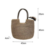 Straw Shoulder Bag Large Capacity Tote Women's Beach Handbag