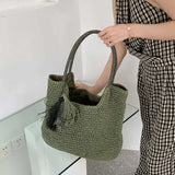 Straw Shoulder Bag Large Capacity Tote Women's Beach Handbag