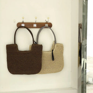 Straw Shoulder Bag Large Capacity Tote Women's Beach Handbag