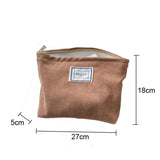 Large Women Corduroy Cloth Cosmetic Bag Zipper Make Up Bags Travel