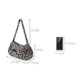Leopard Print Tote Bag Suede Handbag Travel Shoulder Bags