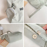 Cotton Drawstring Shoulder Bag Waterproof Tote
