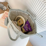 Cotton Drawstring Shoulder Bag Waterproof Tote