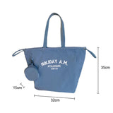 Cotton Drawstring Shoulder Bag Waterproof Tote