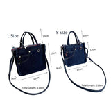 Mini Denim Shoulder Bag Zipper Handbag Portable Tote Bag