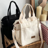 Canvas Tote Shoulder Bag Large Capacity Solid Handbag