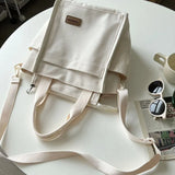 Canvas Tote Shoulder Bag Large Capacity Solid Handbag