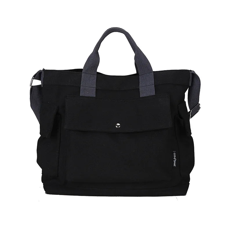 Casual Canvas Shoulder Bag with Adjustable Strap