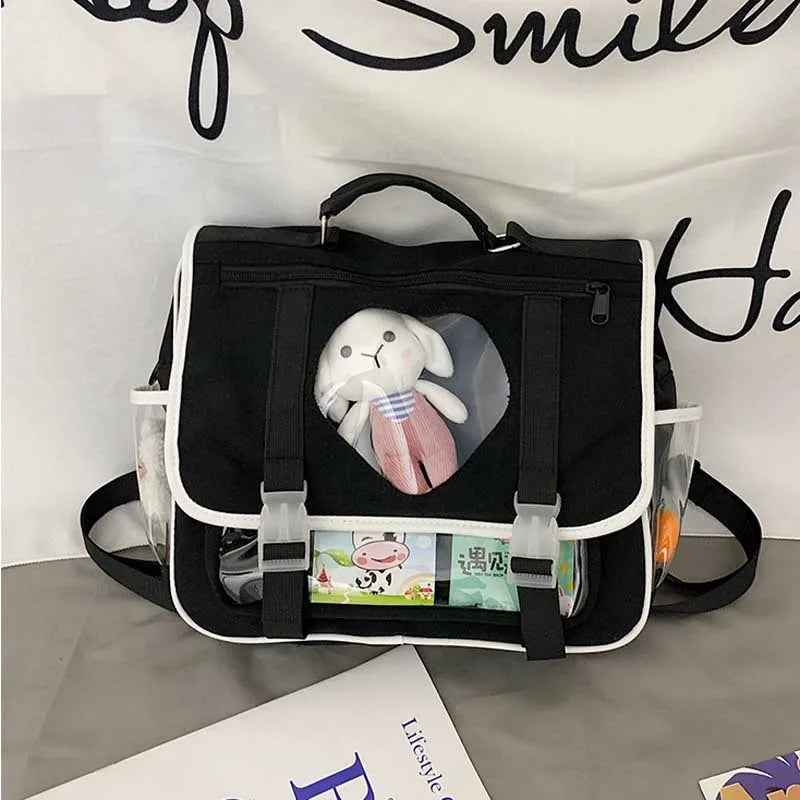 Rabbit Doll Schoolbag Waterproof Nylon Rucksack