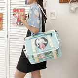 Rabbit Doll Schoolbag Waterproof Nylon Rucksack