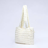 Nylon Tote Bag Quilted Bubble Handbag Lightweight Shoulder Bags