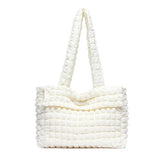 Nylon Tote Bag Quilted Bubble Handbag Lightweight Shoulder Bags