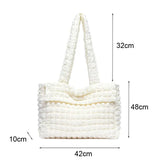 Nylon Tote Bag Quilted Bubble Handbag Lightweight Shoulder Bags