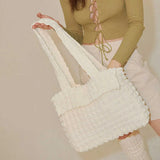 Nylon Tote Bag Quilted Bubble Handbag Lightweight Shoulder Bags