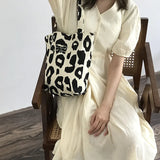 Pink Leopard Shoulder Bag Women's Totes Bucket Handbag