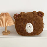 Cartoon Bear Shoulder Bag Plush Purse Handbag with Zipper