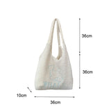Plush Shoulder Tote Bags Girl Vest Embroidery Handbag