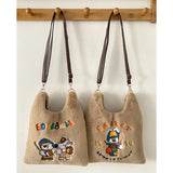 Rabbit Embroidery Travel Shoulder Bag Plush Crossbody Messenger Bags