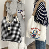 Retro Cartoon Pattern Plush Shoulder Strap Bag