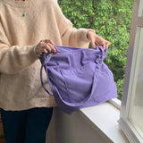 Soft Corduroy Casual Tote Women Large Handbag