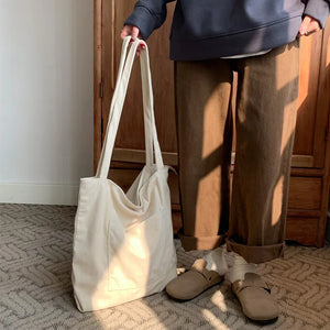 Soft Corduroy Casual Tote Women Large Handbag