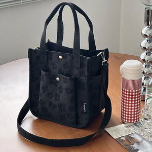 Floral Pattern Lunch Box Shoulder Bag Tote Handbag