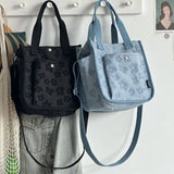 Floral Pattern Lunch Box Shoulder Bag Tote Handbag