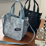 Floral Pattern Lunch Box Shoulder Bag Tote Handbag