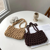 Summer Hand Woven Tote Rope Bag Women Shoulder Bags