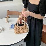 Summer Hand Woven Tote Rope Bag Women Shoulder Bags
